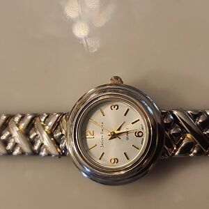 Jacyln Smith Two Tone Gold Silver Wristwatch Cleaned, New Battery and Serviced.